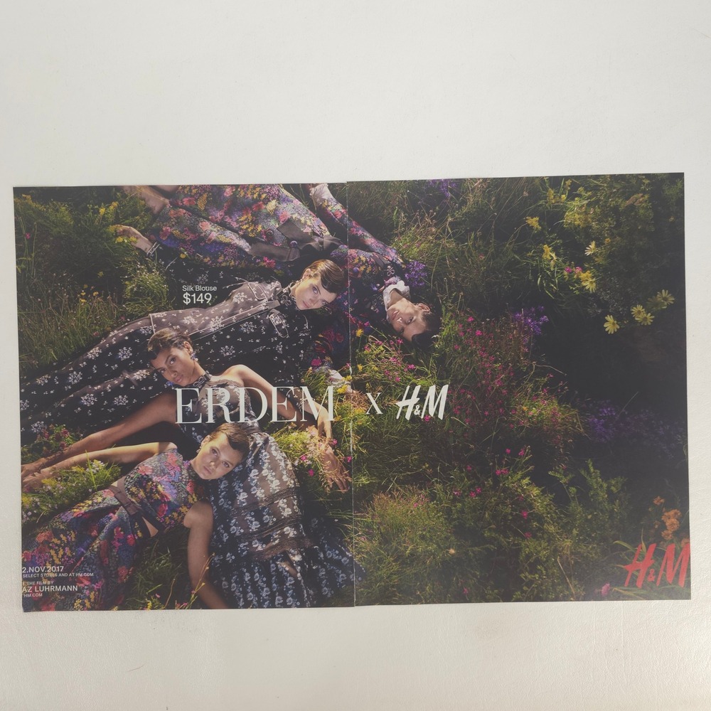 ERDEM x H&M Print Ad Floral Fashion Closet Wall Art Designer Collaboration Decor